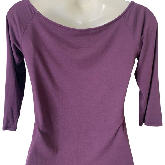 Elin Kling (Toteme) For Marciano T-Shirt Medium 3/4 Sleeve SOFT Stretchy Purple - Picture 5 of 11